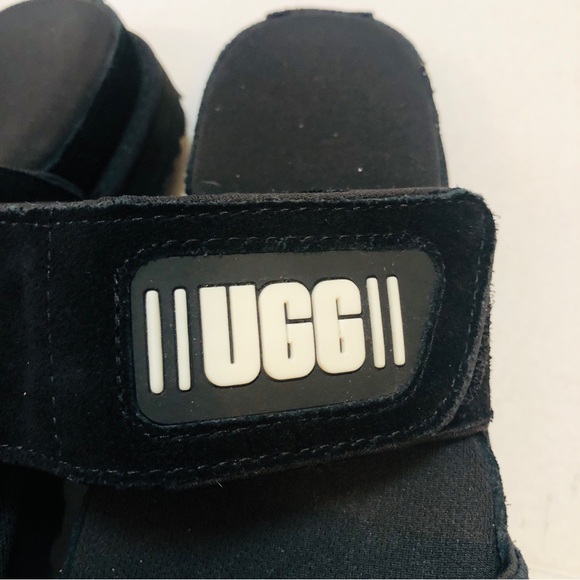 NEW! UGG Greer Platform Slide Sandals Slip-On Black Suede Never Worn! US Sz 8.5 - Picture 4 of 8